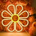 thumbnail image 1 of Letrero de neón con forma de flor de NXYX, 32 x 32 cm, LED USB de color blanco cálido, 1 of 9