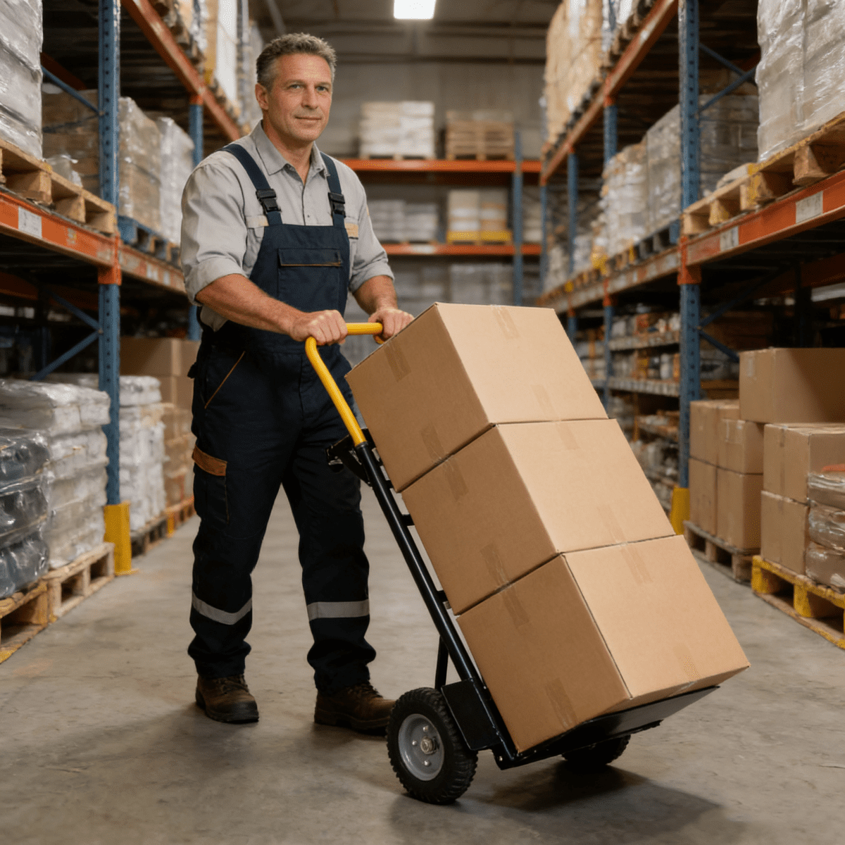 Heavy Duty 2-in-1 Hand Truck –  4 Wheel Push Cart, 330 lbs Capacity