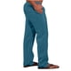 thumbnail image 4 of Pantalones de lino y algodón con cintura elástica para hombre, informales, lisos, con bolsillos, 4 of 6