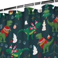 thumbnail image 3 of Green Christmas Dinosaur and Snowman Pattern Shower Curtain 36"x72" ,Bathroom Decorative Shower Curtains Set with 12 Hooks,Modern Waterproof Washable Shower Curtain, 3 of 6