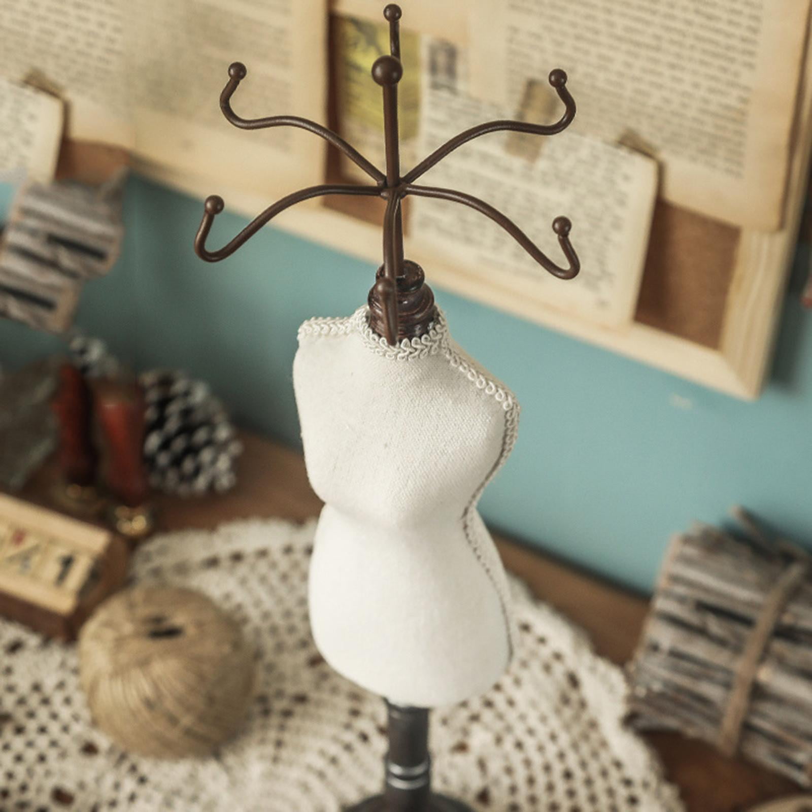 Retro Mannequin Jewelry Organizer Stand Jewelry Tree Hanging Rack Holder Storage