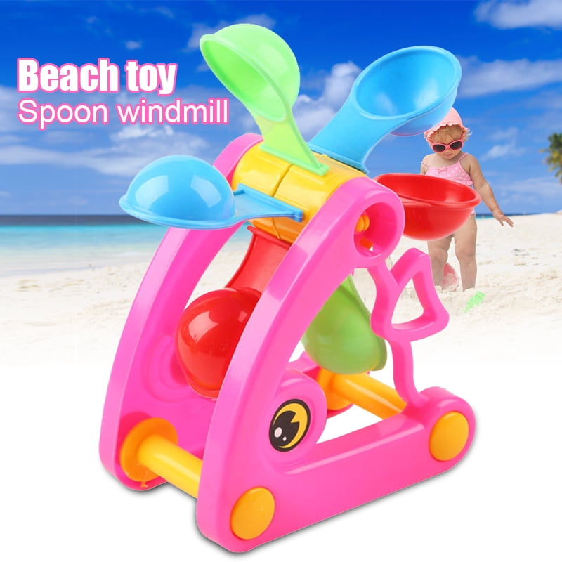 KIDS BEACH SAND WATER WINDMILL PLASTIC TOY SET CHILDREN GUN PLAY SANDPIT GIFT 