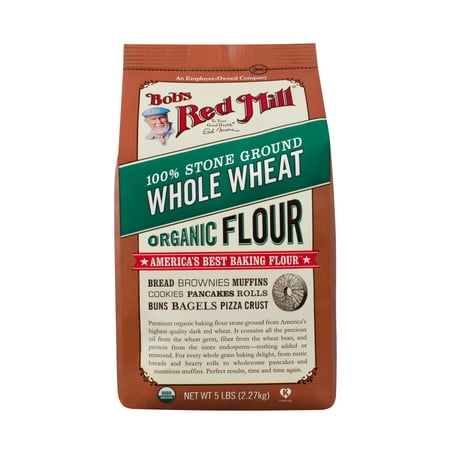 Bobs Red Mill Organic Whole Wheat Flour, 80 Oz (Best Whole Wheat Flour For Baking)