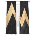 thumbnail image 2 of Abstract Art Sheer Curtains 84 Inches Long 2 Panels Black Gold Digital Illustration Oil Painting Light Filtering Semi Sheer Window Curtains Drapes for Bedroom Living Room 52"x84", 2 of 7