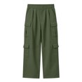thumbnail image 6 of Falkdiz Fashion Pants for Boys Outdoor Solid Color Pockets Pantalones Straight Leg Stylish Relaxed fit Boys Trousers Winter, Army Green, Size: 5-6 Years, 6 of 9