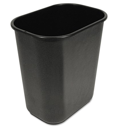 Boardwalk 3485202 28 Quart Plastic Soft-Sided Wastebasket - Black