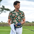 thumbnail image 5 of Balery Lilies Flowers Printed Men’s Short Sleeve Polo Shirt, Midweight Men's Shirt,Golf Polo shirts -, 5 of 8