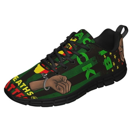 

Black Breaths Matter Running Shoes Sneakers Mesh Black Size 9.5