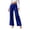 Blue, variant on Women's Pants, Womens Wide Leg Dress Pants Criss Cross High Waist Novelty Trousers Stylish Casual Cut Strappy Flowy Pants