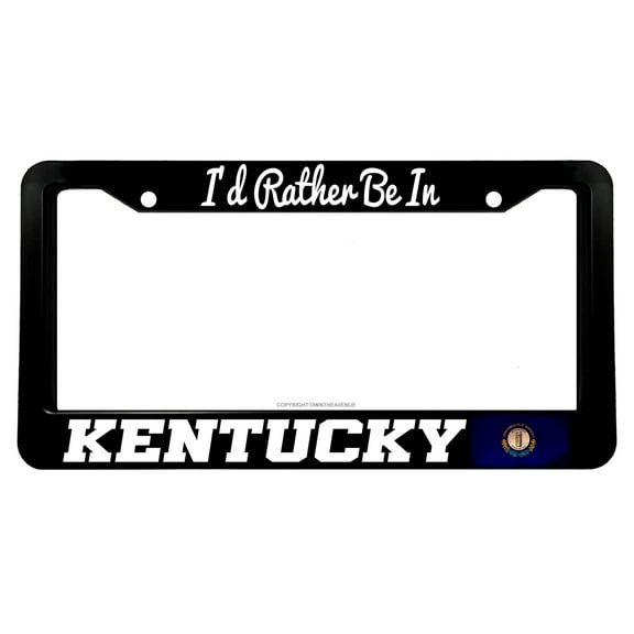 I'd Rather Be In Kentucky Vintage Style V02 License Plate Frame