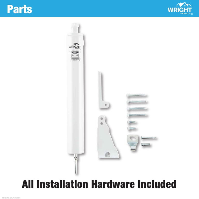 Wright Products 9" Standard Duty Pneumatic Door Closer, White photo 6