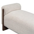 thumbnail image 5 of Pemberly Row 60" Fabric Upholstered Bench Sand Beige with Ash Wood Frame, 5 of 7