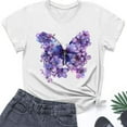 thumbnail image 5 of VgaVtl Womens Tshirts Summer Short Sleeve Womens Tops Plus Size Butterfly Print Casual Loose Lightweight Classy Holiday Shirts,S, 5 of 5