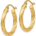 thumbnail image 3 of 14K Yellow Gold Polished 2.75mm Twisted Hoop Earrings (14 X 21.5) Made In Indonesia tc388, 3 of 6
