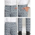 thumbnail image 6 of Lars Amadeus Men's Classic Plaid Dress Flat Front Checked Office Prom Trousers, 6 of 6