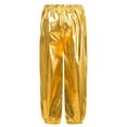 thumbnail image 3 of Aislor Girls Shiny Metallic Dance Pants Festival Party Pants Disco Loose Harem Trousers Gold 14-15, 3 of 7