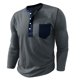 thumbnail image 5 of Blusas y camisas de manga larga y cuello redondo para hombre, casuales, a la moda, de color liso, transpirables, de manga larga y cuello redondo, de poliéster., 5 of 6