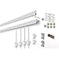 thumbnail image 3 of Stas Cliprail Picture Hanging System Set - Covers 9.84 Ft Of Wall Space - Basic Picture Rail & Art Hanging Gallery Kit (Matte Silver Rails Includes 6 Hooks & 4 Cords), 3 of 4