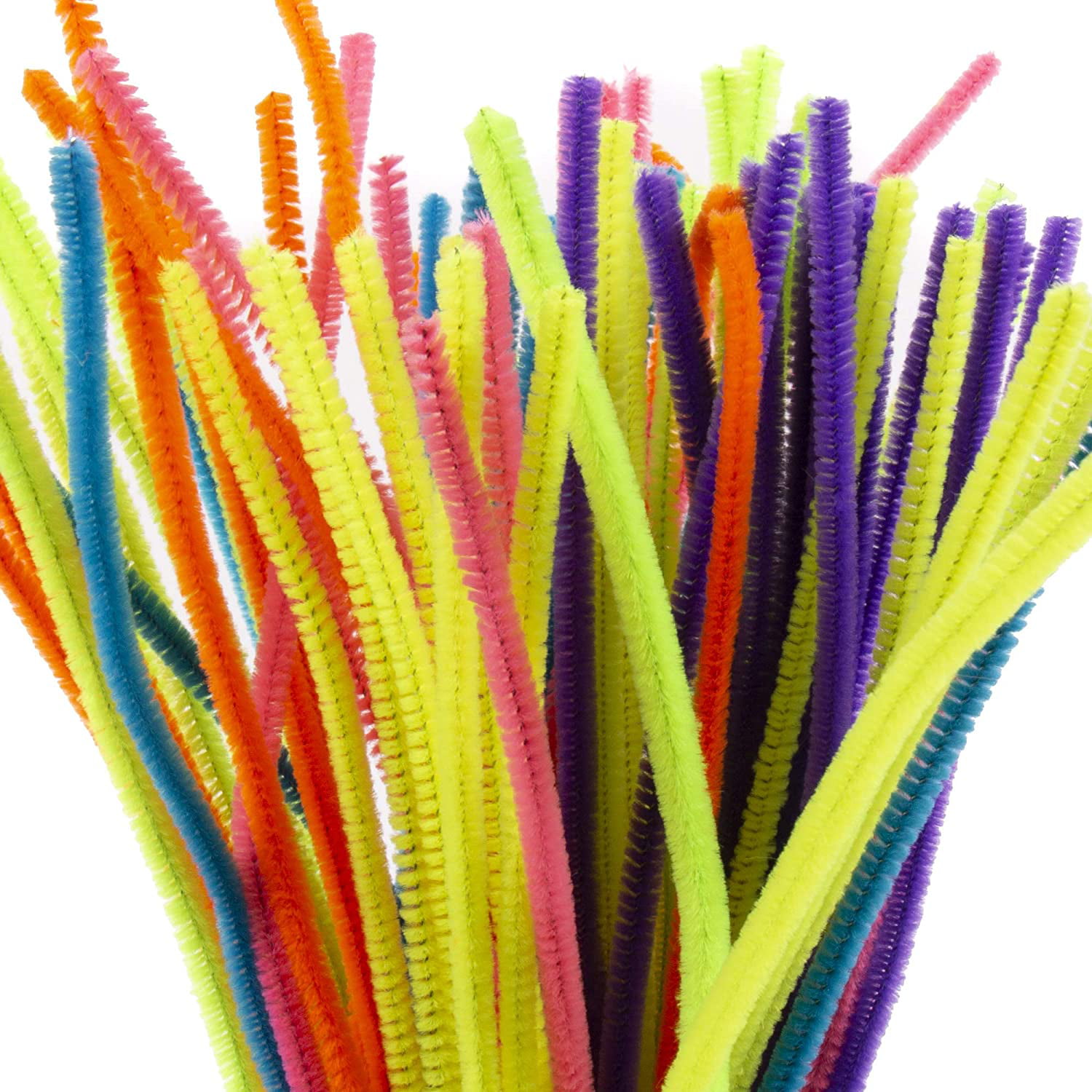 Baker Ross Ax923 Bumpy Pipe Cleaners - Pack of 100, Craft Embellishments, Ideal for Winter Arts and Crafts Projects for Kids