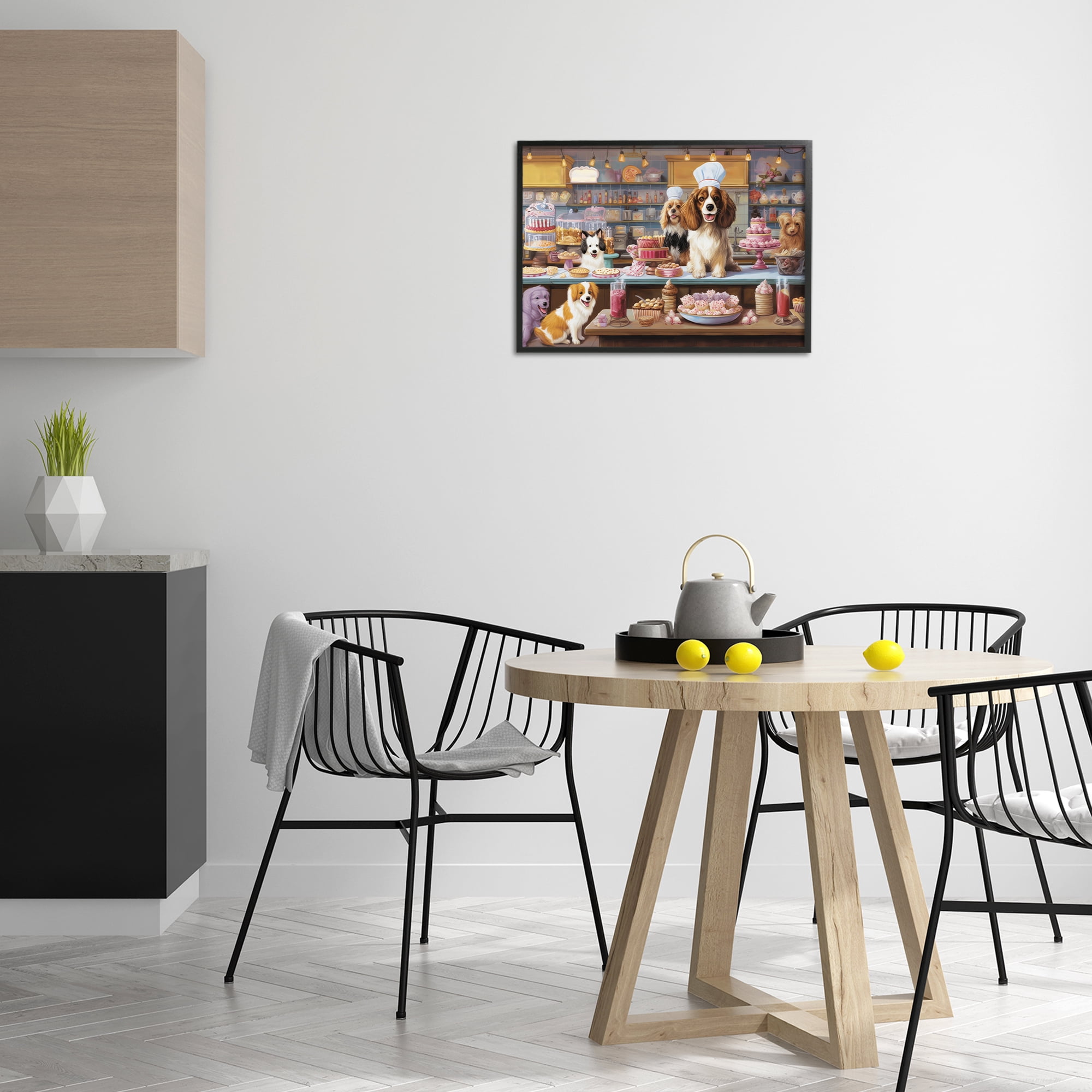 Stupell Industries Sweet Treats Pastry Dogs Food & Beverage Painting Black Framed Art Print Wall Art, 24 x 16