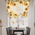 thumbnail image 4 of Summer Sunflowers Tie Up Curtain 63 Inches Long, Farmhouses Retro Yellow Floral Balloon Style Kitchen Window Curtain Over Sink, Small Window Rod Pocket Curtain 46"x63", 4 of 9