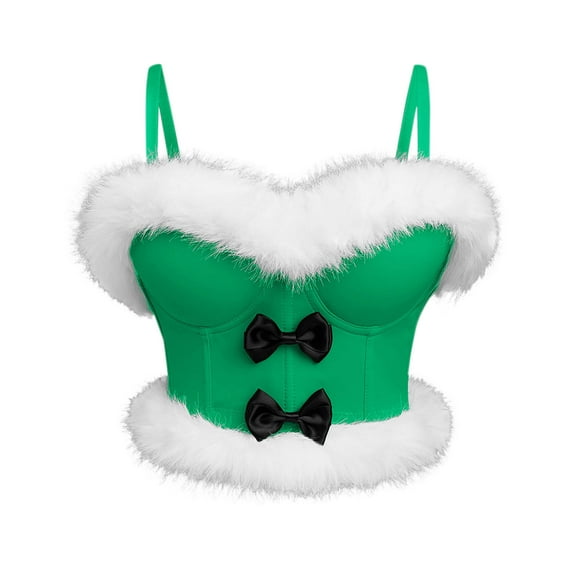 Corset Tops for Women Plus Size Renaissance, Fashion Women Christmas Solid Color Bow Buckle Waist Camisole Shapewear New Corset Overbust Style B-69 Green S