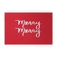 thumbnail image 1 of 20" x 30" Red and White Merry Rectangular Outdoor Welcome Mats, 1 of 3