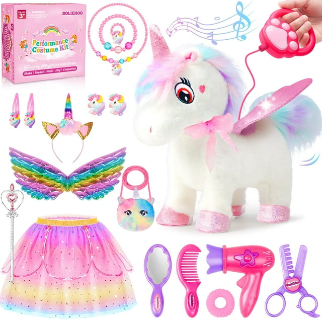 Unicornio de juguete SOLIEHOO para niñas de 3 a 6 años con mando a distancia
