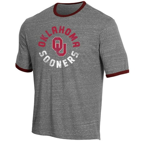 - Men's Russell Heathered Gray Oklahoma Sooners Athletic Fit Crew Neck Tri-Blend T-Shirt
