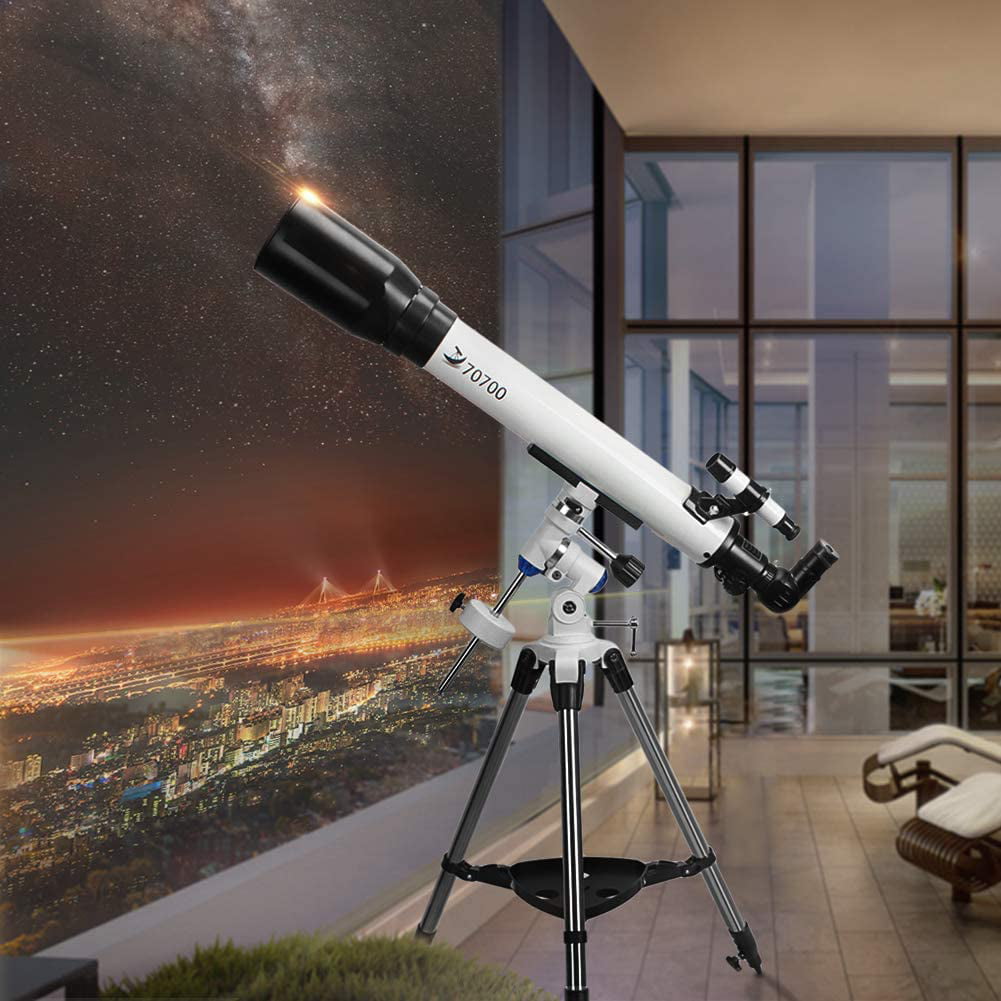 Great for Observing with 13% T Moon Filter 70mm Aperture and 700mm Focal Length Professional Astronomy EQ Refractor Telescope for Kids and Beginners Telescopes for Adults 