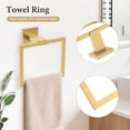 thumbnail image 2 of Bathroom Accessory Set Brushed Gold Towel Ring Set Stainless Steel Toilet Paper Holder Towel Ring Robe Hook Wall Mount, 2 of 6