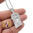 thumbnail image 4 of Real Genuine Diamond 0.25 Cwt. Jesus Face Piece Pendent Charm Chain Set 10K White Gold Over Unisex, 4 of 5