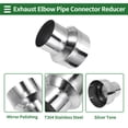 thumbnail image 4 of Rebajadora de codo de escape mandrel de 3.5" OD a 5" OD, adaptador de tubo de acero inoxidable 201, longitud de 5 pulgadas, tono plateado, 4 of 7