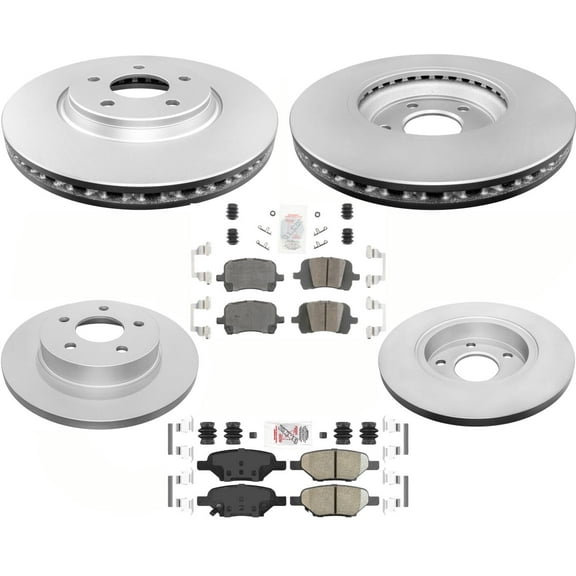 Coated Front & Rear Disc Brake Rotors & Ceramic Pads For 2008-2010 Pontiac G6