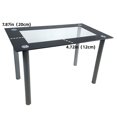 thumbnail image 6 of Hassch 5 Pieces Dining Table Set, Tempered Glass Table and 4 Chairs, Kitchen Table Set for 4 Person with Steel Legs for Home Apartment, Transparent & Black, 6 of 7