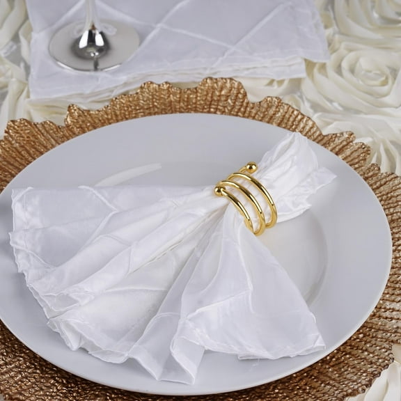 Efavormart White Pack of 5 Premium Washable Pintuck Napkins Great for Wedding Party Restaurant Dinner Party Holiday Dinner