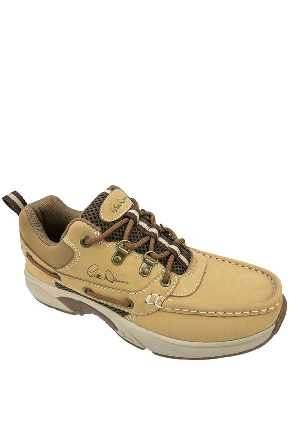 Bill Dance Pro Boat Shoe, Premium Leather and Comfort, Fishing and Outdoor Shoe, Tan, Men's Size 11