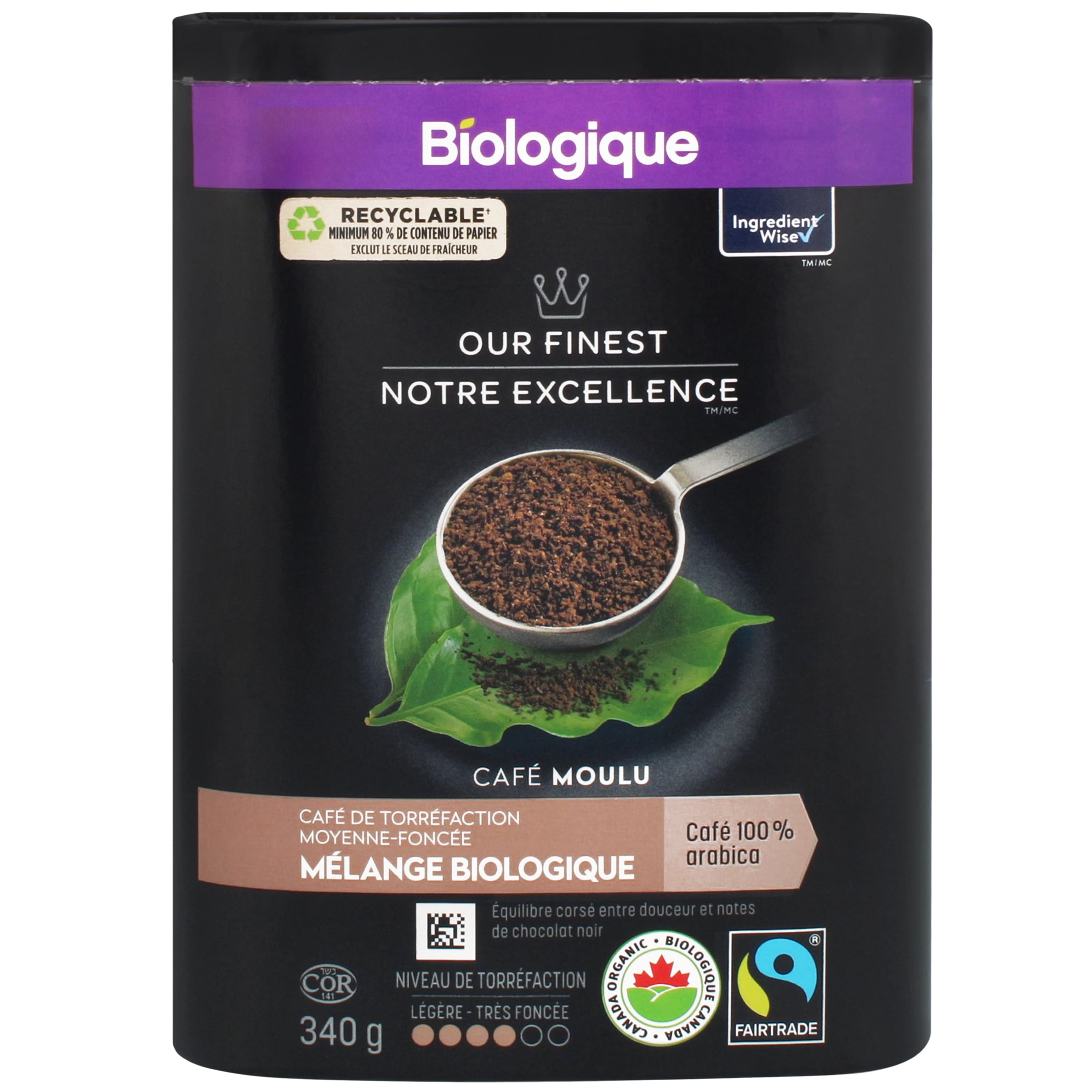 Café moulu Mélange biologique Notre Excellence