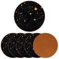 thumbnail image 2 of Constellation Microfiber Leather Round Coaster Set (6PCS) - 11x11 cm/4.3x4.3 in, Absorbent Drink Coasters with Holder Storage Stand, Heat, for Home and Kitchen Décor, 2 of 6