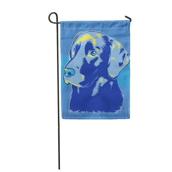 POGLIP Blue Lab Labrador Dog Pop Yellow Golden Face Black Garden Flag Decorative Flag House Banner 28x40 inch