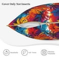 thumbnail image 3 of KLL Colorful Hawaii Palms Decorative Throw Pillow Covers Velvet Soft for Couch Sofa Bedroom Living Room Outdoor (No pillow core)- 18"x18", 3 of 5