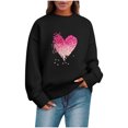 thumbnail image 2 of Ailaofu Women Y2k Valentines Oversized Knit Sweater Heart Print Long Sleeve Crew Neck Loose Pullover Tops Streetwear, 2 of 6