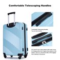 thumbnail image 6 of 3 Piece Luggage Sets (20/24/28 In), PC+ABS Lightweight Suitcase with 2 Hooks Spinner Wheels Adjustable Pull Rod Top and Side Handles, Aqua Blue, 6 of 9