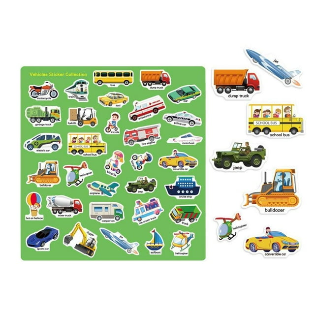 Sticker Book Toy Set Children Learning Training Playthings Cartoon Style Reusable Stickers Toys Kit Educational Plaything Prop Type 4