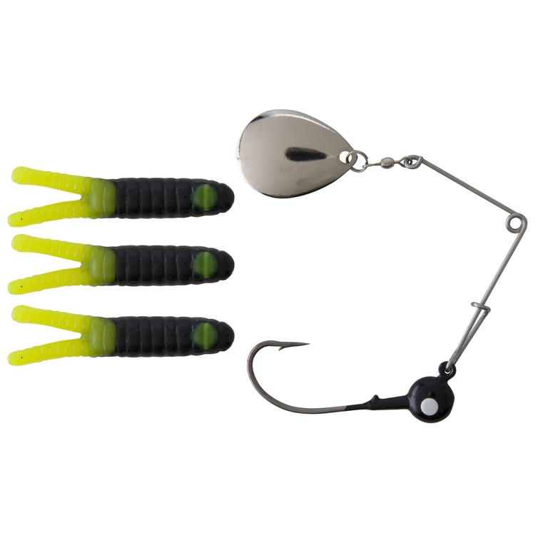 beetle spin lures for bass Johnson White Red Dot 1/16 oz light conditions Same proven Beetle Spin underspin design Soft plastic body on a lead jig head Available in 4 productive colors Pre Johnson Beetle Spin, BSVPG1/8-FOCF