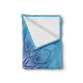 thumbnail image 2 of Blue Mandala Soft Flannel Fleece Throw Blanket, Psychedelic Pattern in Abstract Style with Curly Lines and Waves, Cozy Plush for Indoor and Outdoor Use, 60" x 80", Aqua Blue and White, by Ambesonne, 2 of 6