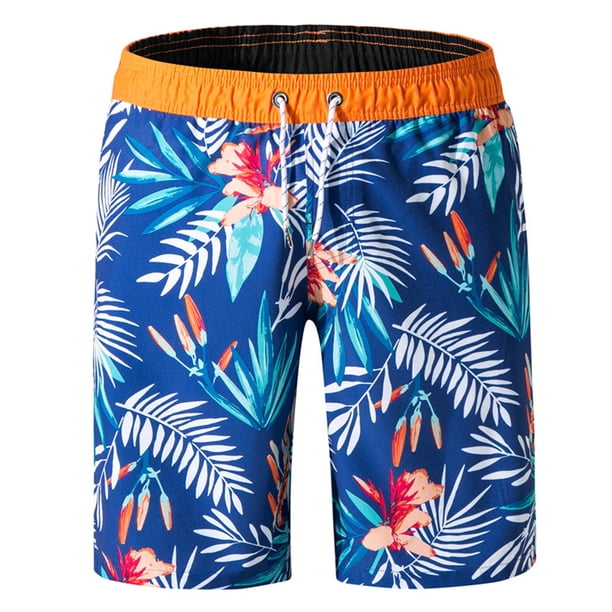 Augper Swim Trunks Fashion Men's Elastic Waistb and Beam Beach Line Belt Casual Sports Shorts