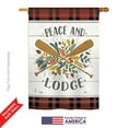 thumbnail image 2 of Breeze Decor BD-OU-H-109074-IP-BO-DS02-US 28 x 40 in. Peace And Lodge Nature - Everyday Outdoor Impressions, Decorative Vertical House Flag, 2 of 4