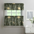 thumbnail image 2 of Kitchen Curtains 24 Inch Short - 3 Panel Set, Gothic Celestial Sun and Moon Print, Mystical Starry Night Astrology Aesthetic, Rod Pocket Window Curtain, Easy Wash, 2 of 6