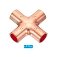 thumbnail image 3 of Conector de extremo de alimentación igual de 4 vías de tubo cruzado de cobre Uxcell para plomería y aire acondicionado 3/8 pulgadas 1, 3 of 5